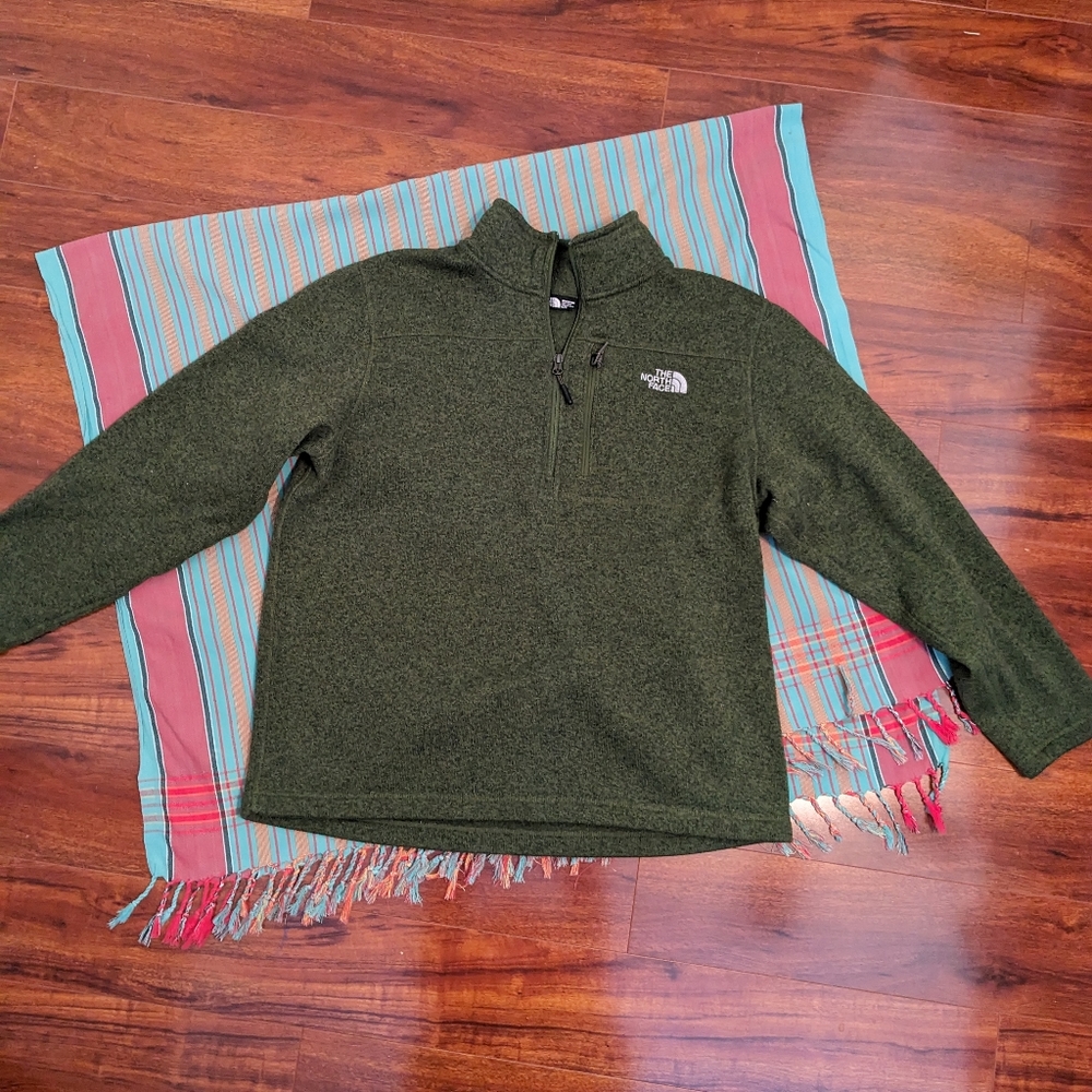 Green North Face half zip XL